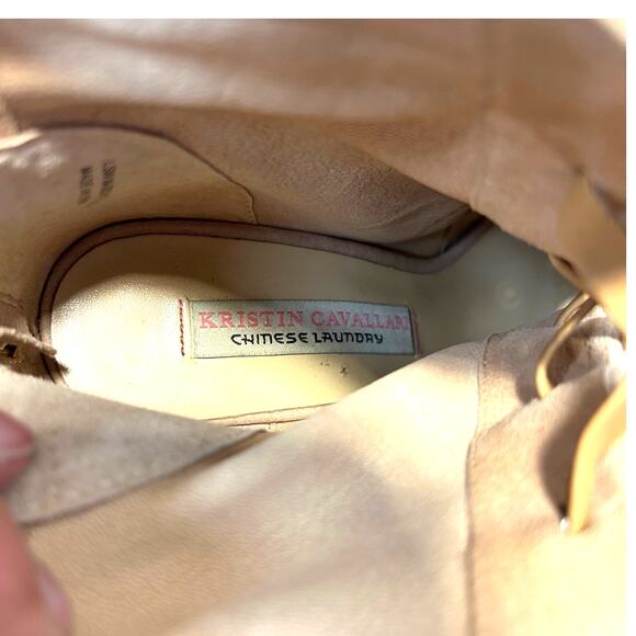 Kristin Cavallari Chinese Laundry Layton Kid Suede Tigers Eye Open Toe Booties - Picture 9 of 11